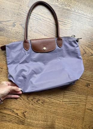 Оригінальна longchamp le pliage м у лавандовому кольорі
