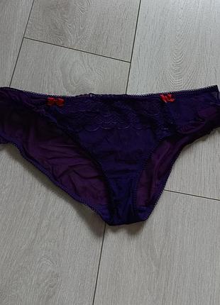 Фиолетовые ажурные трусики кружевные трусы кружные в сеточку panache cleo xl 14 42 50