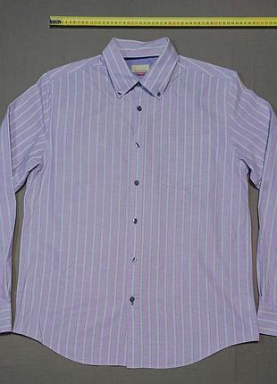Воротник 42 см john lewis men size medium 100% cotton oxford в полоску рубашка
