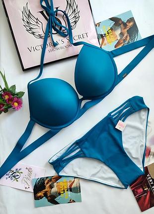 Купальник victoria's secret 34b 75b 36b 80b 34c 75c 34d 75d s m pink bombshell с двойным пуш ап