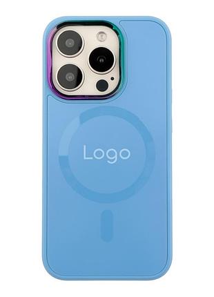 Чохол tpu foggy with magsafe для apple iphone 15 pro blue
