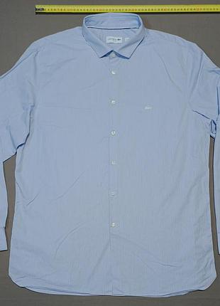 Комір 46 см  lacoste size l slim fit  100% cotton в смужку   сорочка france 
гудзики брендовані