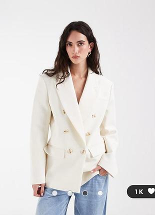 Піджак з льоном вільного крою asos design