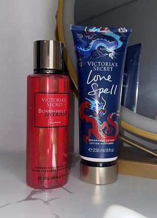 Парфумований набір victoria’s secret спрей міст для тіла з шимером +лосьйон