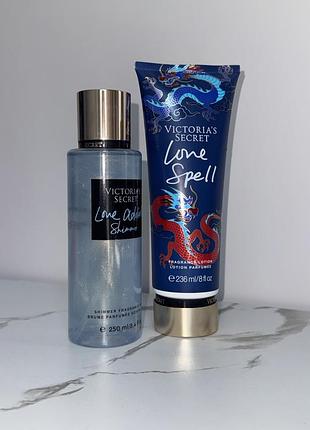 Парфумований набір victoria’s secret спрей міст для тіла з шимером +лосьйон