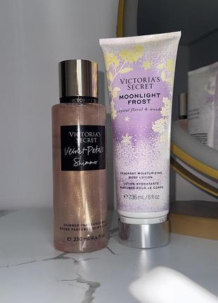 Парфумований набір victoria’s secret спрей міст для тіла з шимером +лосьйон