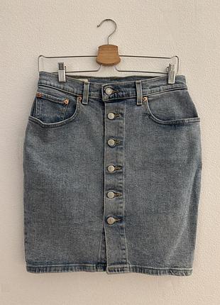 Джинсова спідниця levi's premium, приталена