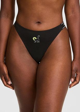 Трусики стринги logo cotton high-leg thong panty victorias secret