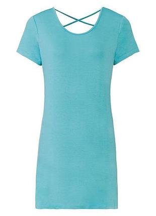 Футболка удлиненная для женщины esmara lycra® 358995 m бирюзовый