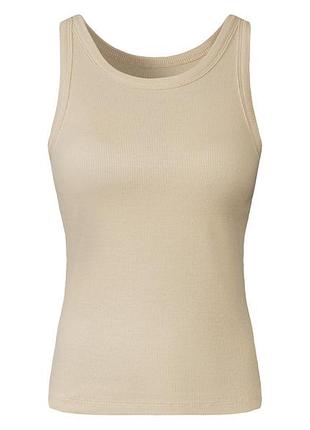 Майка в рубчик для жінки esmara lycra® 416939 xs бежевий