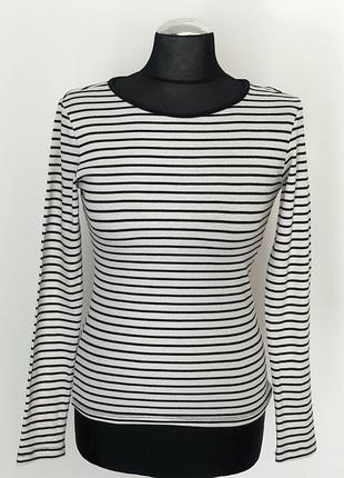 Базовий лонгслів у смужку h&m в рубчик (розмір s)