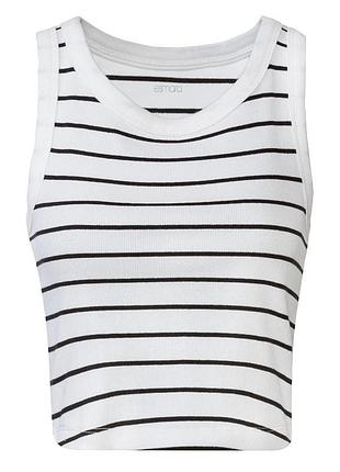 Топ в рубчик для жінки esmara lycra® 402071 l чорно-білий