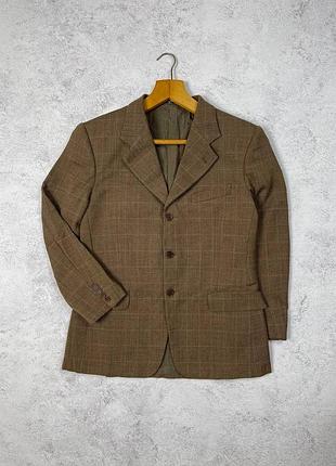 Класичний кавовий піджак valentino uomo в клітинку, коричневий, бежевий, оригінал