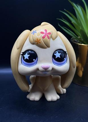 Велика фігурка littlest pet shop giant 5" big deco yellow bunny rabbit purple eyes