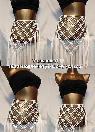 Приостана сетка ручной работы в технике макраме/ этно/ пояс/ запаска