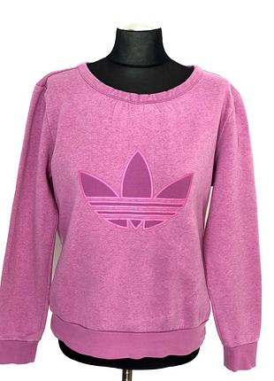 Рожевий брендовий світшот / худі adidas originals з великим логотипом (розмір s)