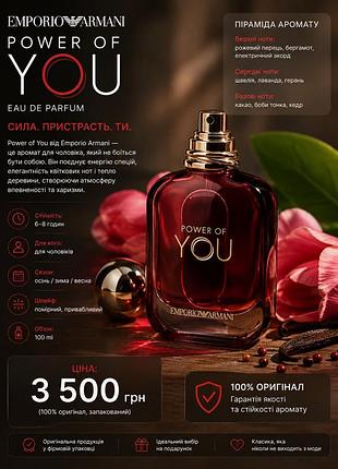 Нові запаковані духи emporio armani power of you, парфумована вода для чоловіків.