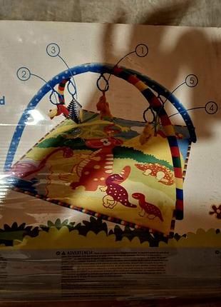 Детский развивающий коврик с дугами dinosaur world baby play mat (модель m2124). размер 80×80 см