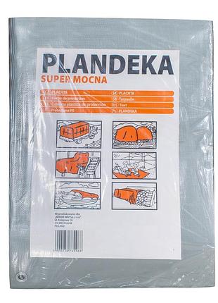 Тент 160г/м2 4мх8м тарпаулиновый "plandeka" для защиты от ветра
