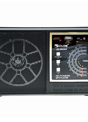 Радиоприемник портативный golon rx-98uar fm usb sd mp3 с телескопической антенной черный (0854)