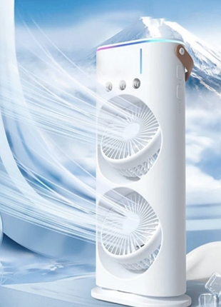 Вентилятор портативный + увлажнитель воздуха mini-fan (fs-04) (led rgb