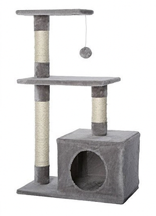 Игровой комплекс для котов с когтеточкой и домиком (mt03) (dark grey)
