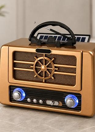 Радіоприймач акумуляторний golon rx-bt8080 bluetooth/usb із сонячною панеллю
