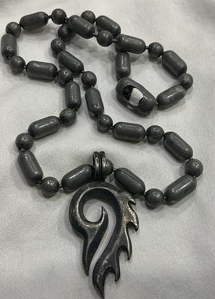 Вінтажний кулон амулет язики полумʼя трайбл у стилі biker gothic пютер олово