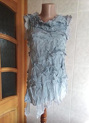 Made in italy — шовк, котон. неймовірна, авангардна футболка. р. 44-46