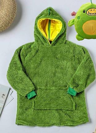 Детская толстовка плед huggle hoodie с капюшоном и рукавами для детей до 110 см теплый уютный аксессуар
