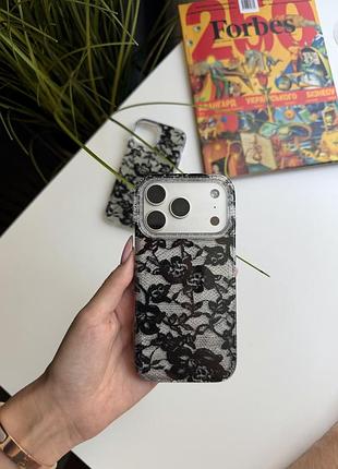 Чехол iphone girl flowers black