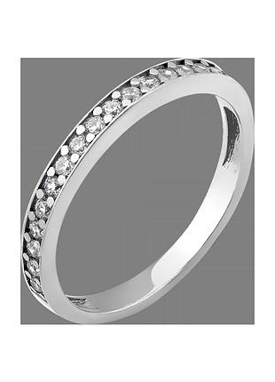 Серебряное кольцо неделька с маленькими белыми фианитами 14