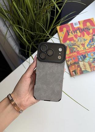 Чехол iphone grey замша