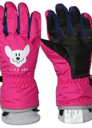 Детские перчатки echt горнолыжные, розовый (c082-pink)