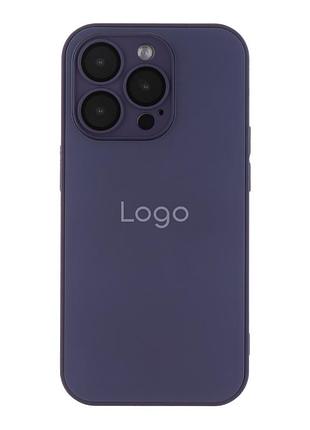Чехол-накладка стеклянный матовый с защитой камеры matte ag-glass для iphone 14 pro max deep purple