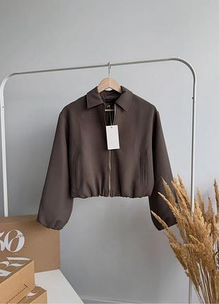 Бомбер від zara у кольорі хакі / бомбер от зара в цвете хаки