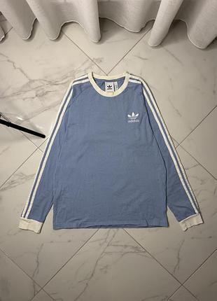Оригінальний блакитний лонгслів світшот adidas originals розмір m