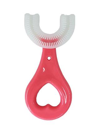 Дитяча зубна щітка-капа mgz-0704(pink) з обмежувачем