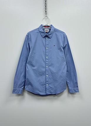 Класична сорочка tommy hilfiger jeans stretch slim fit shirt blue