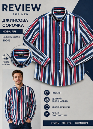 Чоловіча джинсова сорочка фірми review