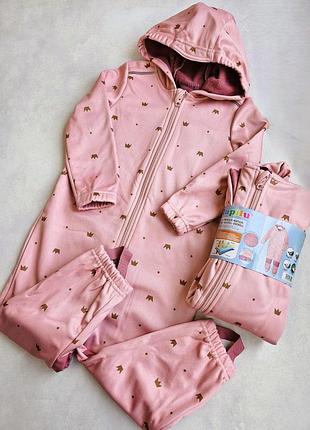 Софтшел комбинезон на флисе lupilu 98-104 см водонепроницаемый softshell