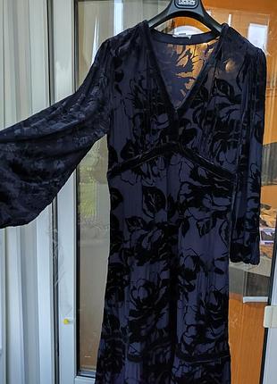 Платье миди бархатное декоре monsoon dolly floral devoré midi dress, размер ugol 16 (xl)