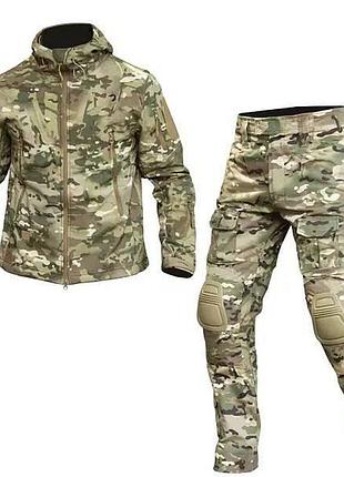 Костюм soft shell мультикам куртка и штаны g2 с наколенниками