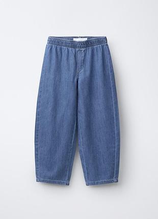 Zara новые с биркой классные свободного модного кроя джинсовые брюки-балоны на девочку