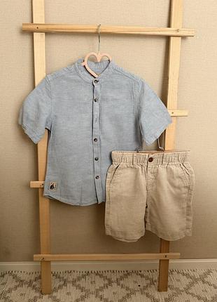Сорочка від next та шорти від zara збірний комплект на 4-5 років