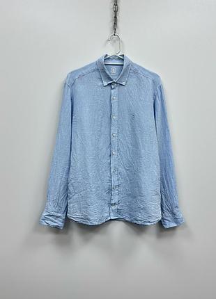 Шикарна сорочка bogner linen chambray prime fit l/s shirt light blue