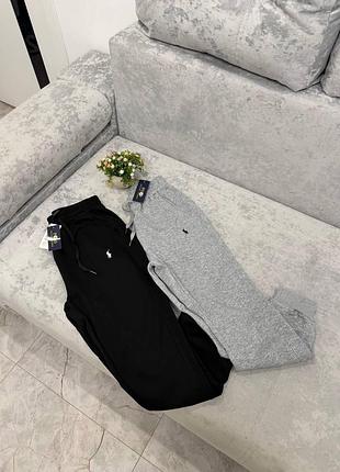 Мужские спортивные штаны polo ralph lauren | jogger с логотипом | черные / серые | спортивные поло ральф