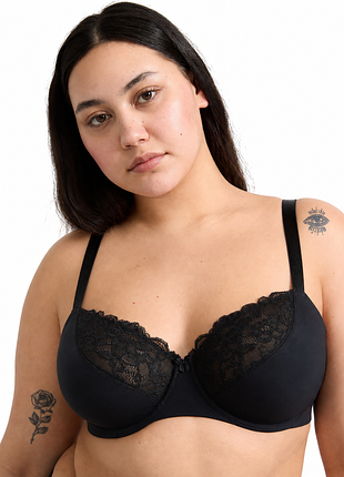 85e - 38dd элегантный черный мягкий бюстгальтер на косточках aster от lindex