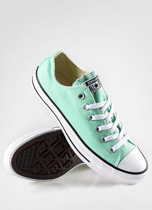Жіночі світло-м'ятні зелені низькі кеди converse chuck taylor all star low кросівки конверси конверс 38