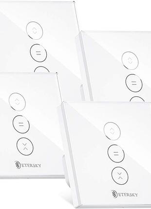 Перемикач жалюзі etersky wf-cs01 із сенсорною панеллю, сумісний з alexa echo та google assistant, 4 шт.